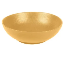 Assiette calotte coloris jaune en grès Vésuvio - Ø 19 cm