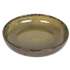 Assiette calotte en grès vert Cilaos - Ø 18 cm
