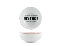 Assiette creuse Bistrot coloris orange en porcelaine - 16,5 cm