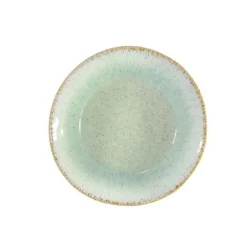 Assiette creuse en grès réactif vert Aspen - Ø 19 cm