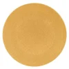 Assiette de présentation coloris jaune en grès aspect martelé Vésuvio - Ø 31 cm
