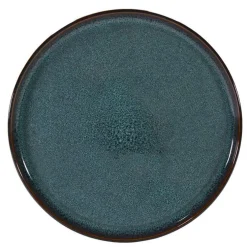Assiette plate coloris bleu en grès réactif Volga - Ø 27 cm