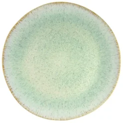 Assiette plate en grès réactif vert Aspen - Ø 28 cm