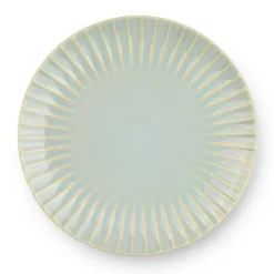 Assiette plate en grès réactif vert Adele - Ø 27 cm