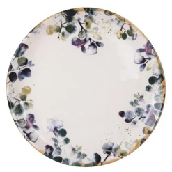 Assiette plate Flora motif feuillage multicolore Ø 26,5 cm