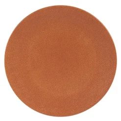 Assiette plate Vesuvio coloris orange en grès - Ø 27 cm