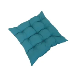 Assise de fauteuil matelassée bleue Cap émeraude - 46 x 46 x 9 cm