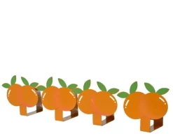Attache nappe en fer en forme d'oranges - 4,5 x 7 x 7 cm