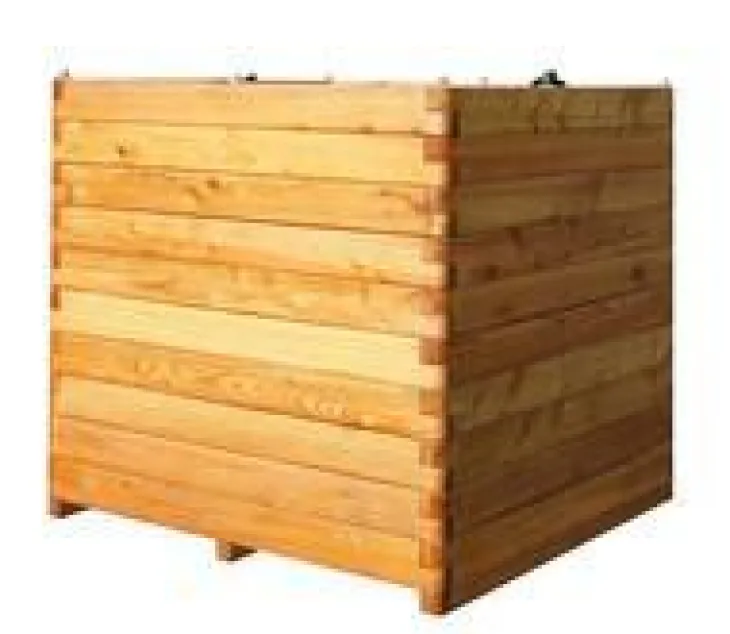 Bac carré en bois de Mélèze huilé Robin Hood Renata - 100 x 100 x 100 cm