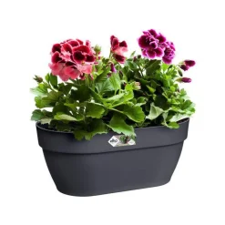 Bac mural en plastique recyclé gris anthracite Elho Vibia Campana - 35 x 16,2 x 14,8 cm