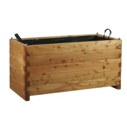 Bac rectangulaire en bois de Mélèze huilé Robin Hood Renata - 100 x 50 x 50 cm