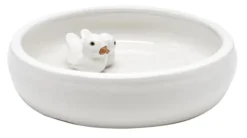 Baignoire pour oiseaux coloris blanc en céramique - Ø 30 cm