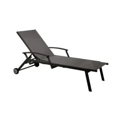 Bain de soleil Oro avec accoudoirs gris graphite 190 x 68 x 34 cm