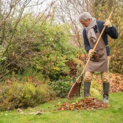 Balai à gazon fil plat renforcé marron