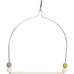 Balançoire pour les oiseaux exotiques en bois avec un cadre en fer coloris multicolore Zolux – 15,5 x 1 x 19,5 cm