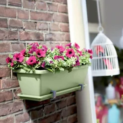 Balconnière en polypropylène vert pistache Elho Barcelona - 49 x 19 x 16 cm