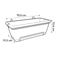 Balconnière en polypropylène vert pistache Elho Barcelona - 69,8 x 19 x 16 cm