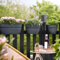 Balconnière Vibia Campana easy hanger medium anthracite Elho - 36 x 24,1 cm