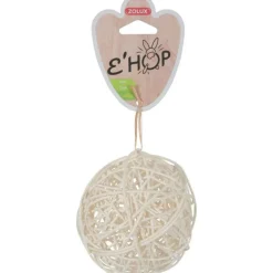 Balle en rotin naturel pour le rongeur coloris beige Ehop Zolux - Ø 10cm