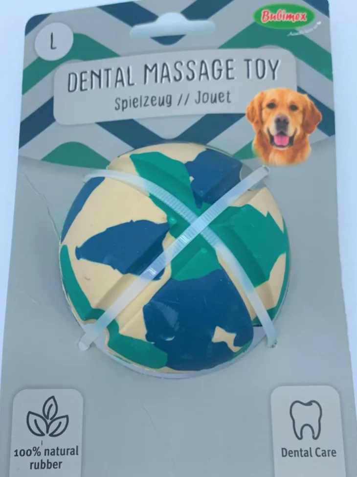 Balle pour chien en caoutchouc naturel coloris bleu Bubimex Ballee – Taille L