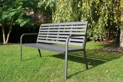 Banc de jardin 3 places en aluminium, anthracite - CREADOR MARTA