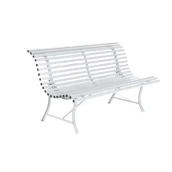 Banc Louisiane Fermob en acier coloris blanc coton 150 cm