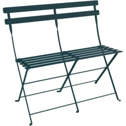 Banquette bistro 2 places coloris bleu en acier Fermob - 88 x 29 cm