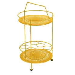 Bar portatif plateau perforé coloris jaune en acier Fermob- Ø 40 cm