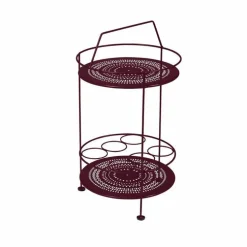 Bar portatif plateau perforé coloris rouge en acier Fermob - Ø 40 cm