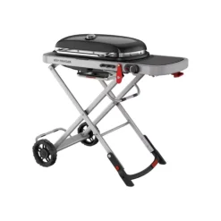 Barbecue à gaz en acier émaillé noir Weber Traveler - 110 x 58,4 x 94,5 cm