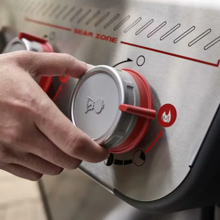 Barbecue au gaz Spirit E-425 mix plancha coloris noir en acier émaillé Weber - 118 x 65 x 13 cm