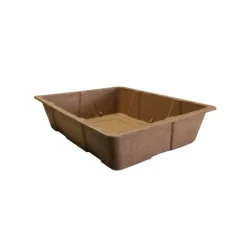 Barquette naturelle biodégradable marron Jany - 20 x 15 cm