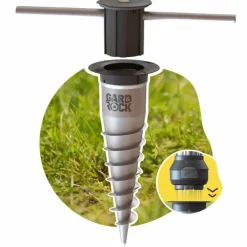 Base d'ancrage en aluminium à visser ou à sceller pour parasols, tonnelles, pieds de parasol, poteaux de hamacs et mâts de voile d'ombrage Gard&Rock - Ø 11 x 30 cm
