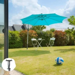 Base d'ancrage en aluminium à visser ou à sceller pour parasols, tonnelles, pieds de parasol, poteaux de hamacs et mâts de voile d'ombrage Gard&Rock - Ø 11 x 30 cm