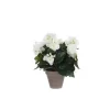 Bégonia blanc plante artificielle en pot gris H 30 x Ø 25 cm