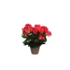 Bégonia rose plante artificielle en pot gris H 30 x Ø 25 cm