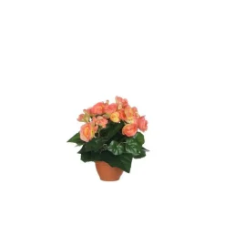 Bégonia saumon artificiel en pot Campana Terra H 25 x Ø 20 cm
