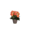 Bégonia saumon plante artificielle en pot gris H 30 x Ø 25 cm