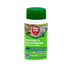 Biocide anti-fourmis et fourmilières au pyrèthre végétal en poudre Protect Expert - 250 g
