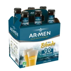 Bière blonde bio sans alcool Ar-Men - 6 x 25 cl