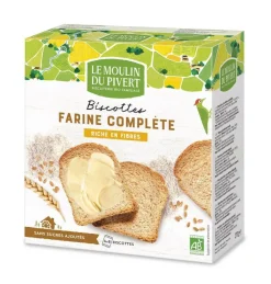 Biscottes bio à la farine complète 270 g