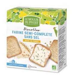 Biscottes sans sel bio à la farine bise 270 g
