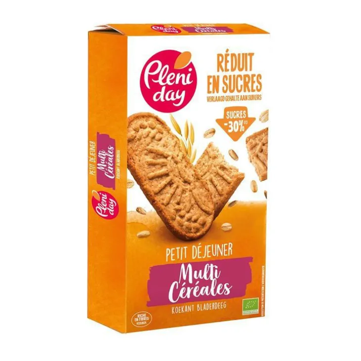 Biscuits petit dej bio multicéréales en etui carton Pleniday - 160 g