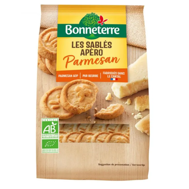 Biscuits sablés parmesan Bio Bonneterre - 100 g