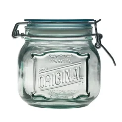 Bocal de conservation coloris transparent en verre recyclé clik original - 0,8 L