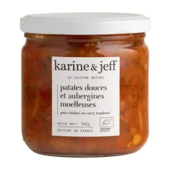 Bocal de patates douces et aubergines moelleuses bio Karine & Jeff - 340 g