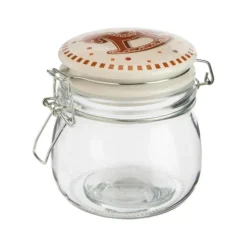 Bocal de stockage en verre à couvercle blanc Ginger - 13,5 x 11 x 11,5 cm