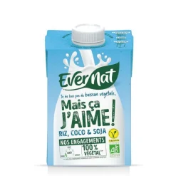 Boisson végétale riz coco et soja bio Mais ça j'aime Evernat- 50 cl