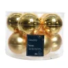 Boite de 10 boules de couleur or clair brillant et mat – Ø 6 cm