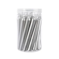 Boite de 22 mini bougies cierge argent - 10,5 cm